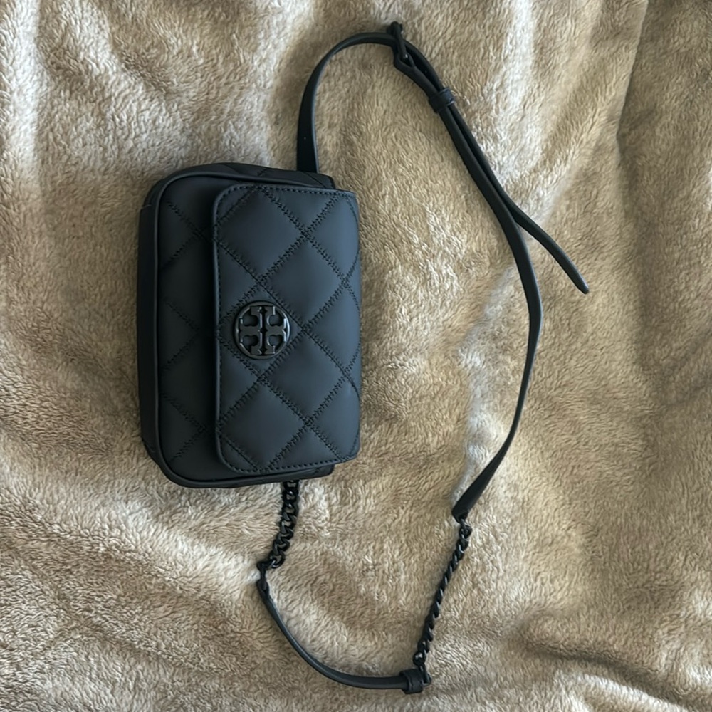 Tory Burch Black Quilted Mini Bag